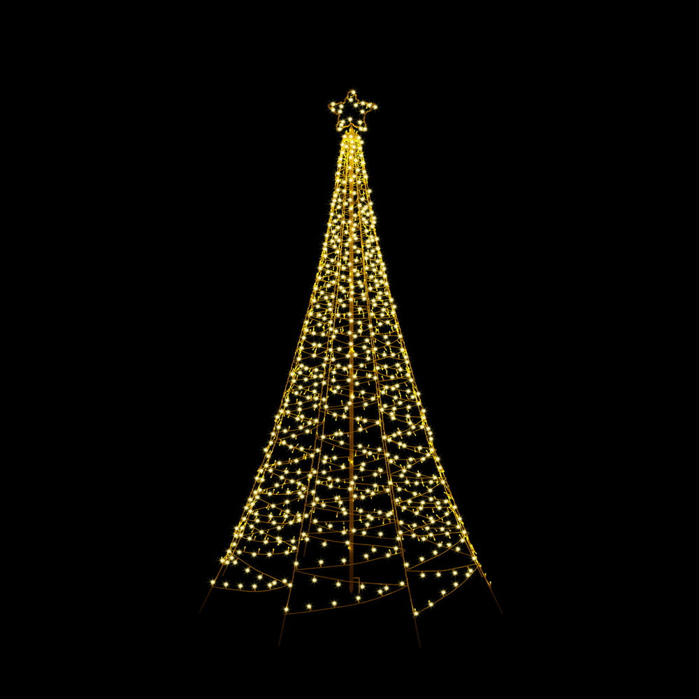 Solar Christmas Tree 2.1m | 320 LED Net Lights | Outdoor Xmas Decoration