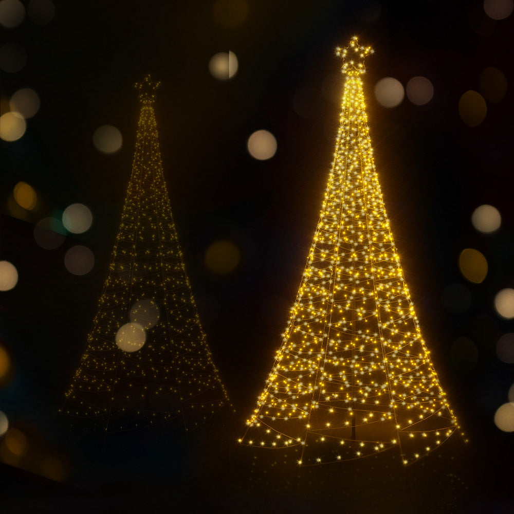 Solar Christmas Tree 2.1m | 320 LED Net Lights | Outdoor Xmas Decoration