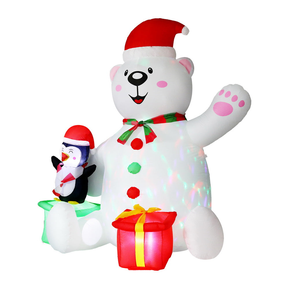 Inflatable Christmas Bear 1.8m | LED Light-Up Outdoor Decoration