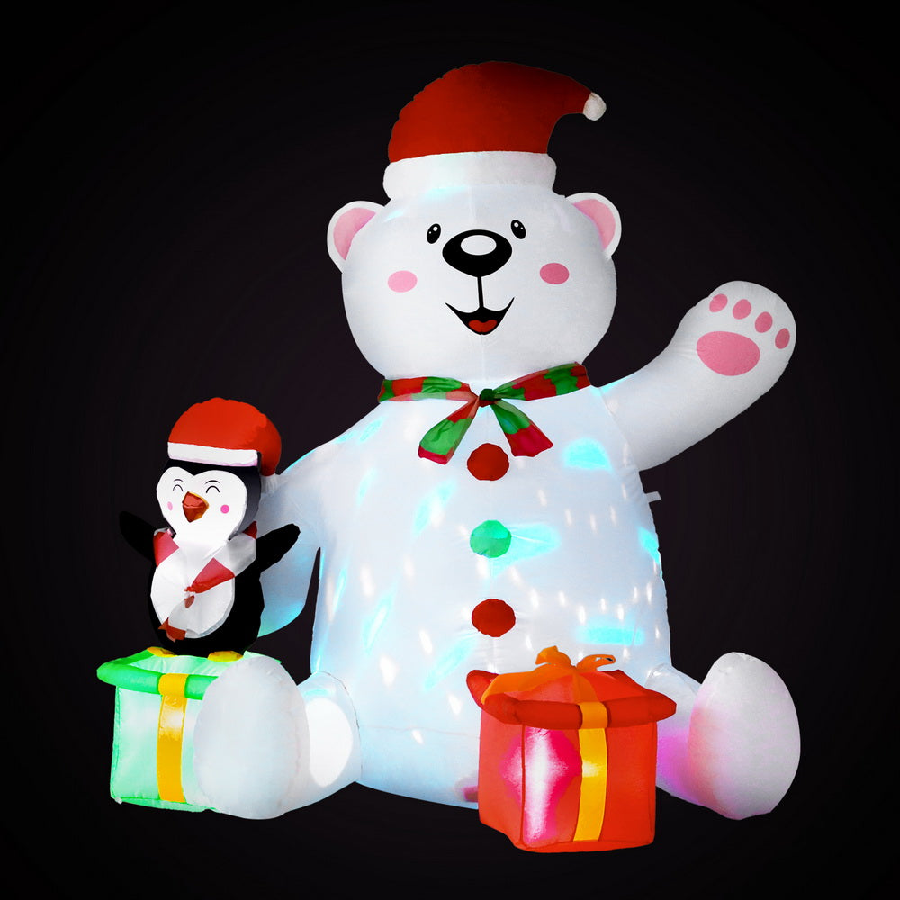 Inflatable Christmas Bear 1.8m | LED Light-Up Outdoor Decoration