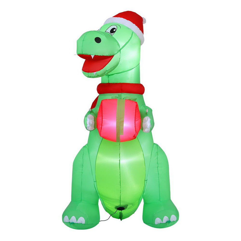 Inflatable Christmas Dinosaur 1.8m | LED Light-Up Outdoor Decoration
