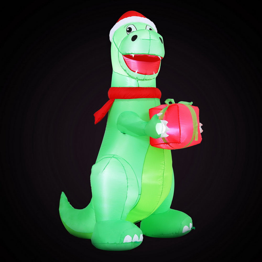 Inflatable Christmas Dinosaur 1.8m | LED Light-Up Outdoor Decoration