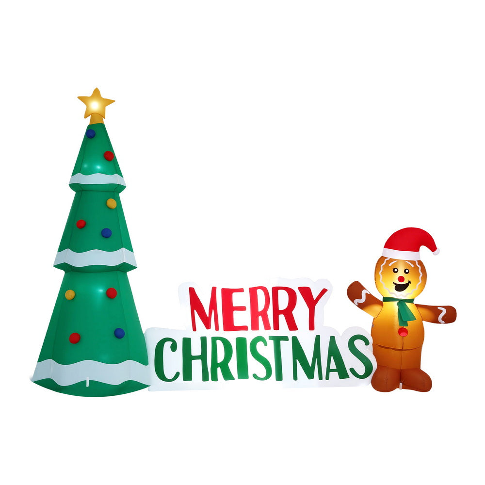 Inflatable Gingerbread Man 1.5m | LED Light Up Christmas Decoration | Indoor/Outdoor