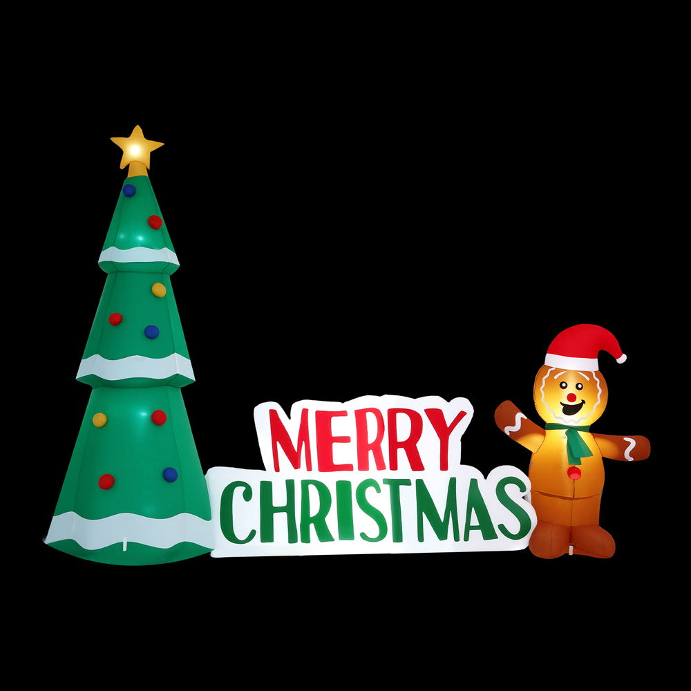 Inflatable Gingerbread Man 1.5m | LED Light Up Christmas Decoration | Indoor/Outdoor