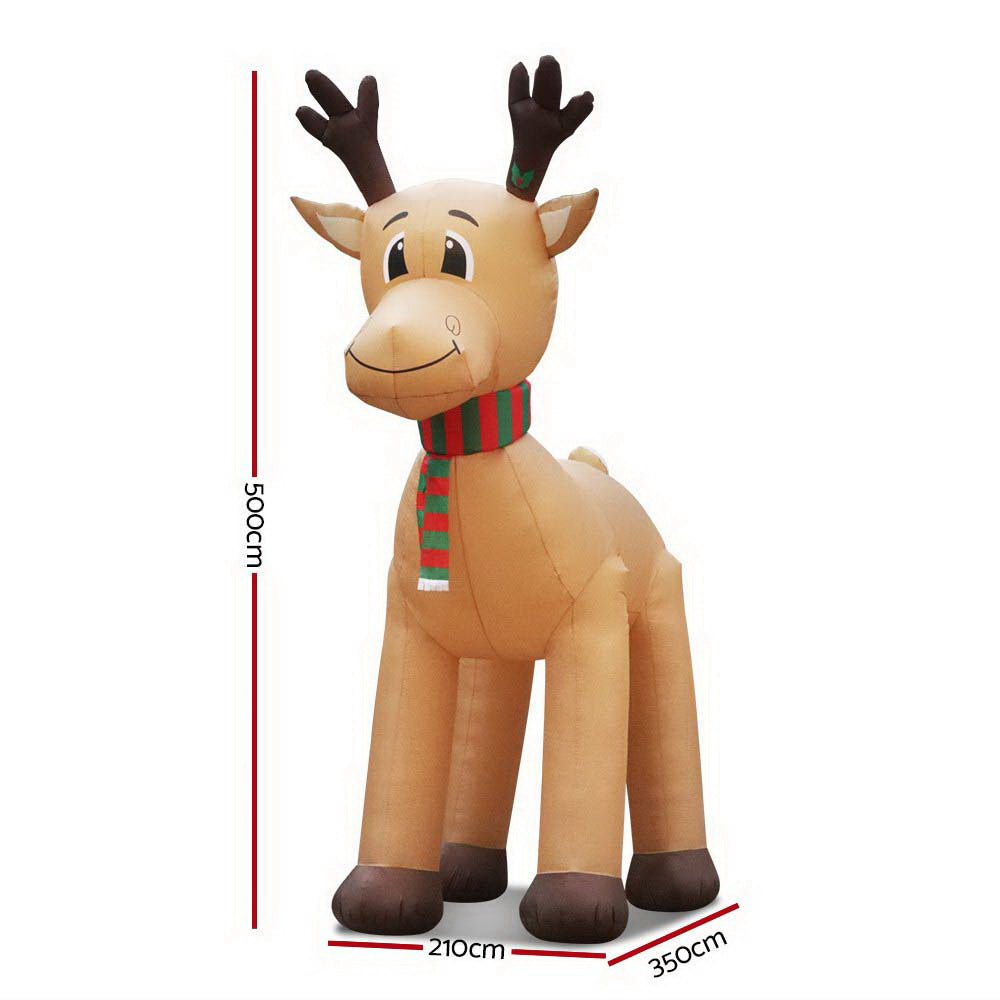 Christmas Inflatable Reindeer | 5M | Illuminated Decorations