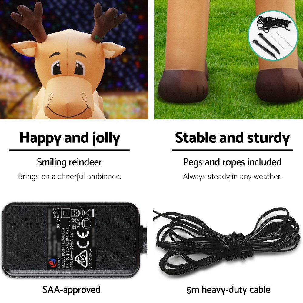 Christmas Inflatable Reindeer | 5M | Illuminated Decorations