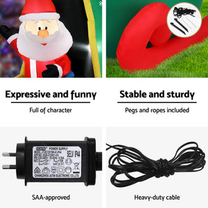 Christmas Inflatable Santa in Helicopter 2.55m | LED Illuminated Outdoor Xmas Decoration