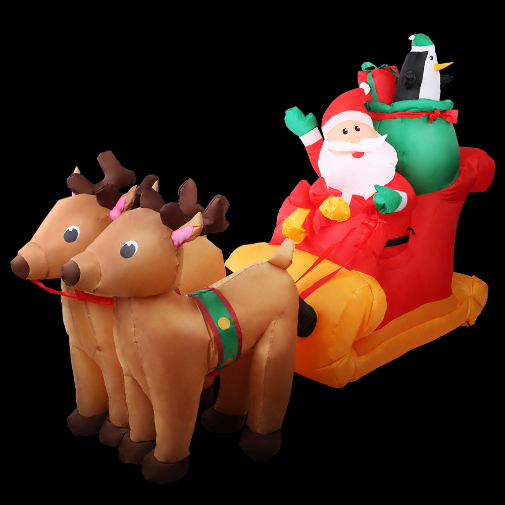 Christmas Inflatable Santa Sleigh | 2.2M | Illuminated Decorations