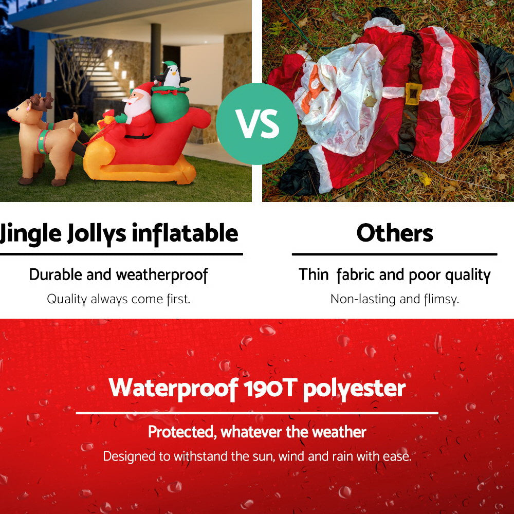 Christmas Inflatable Santa Sleigh | 2.2M | Illuminated Decorations