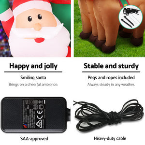 Christmas Inflatable Santa Sleigh | 2.2M | Illuminated Decorations