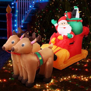 Christmas Inflatable Santa Sleigh | 2.2M | Illuminated Decorations