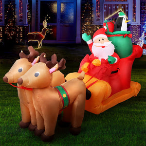 Christmas Inflatable Santa Sleigh | 2.2M | Illuminated Decorations