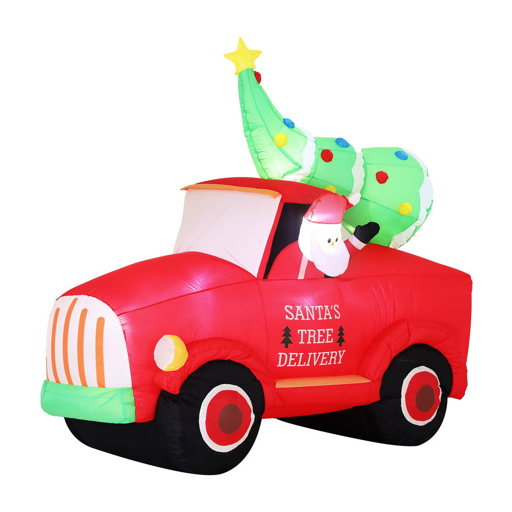 Inflatable Christmas Santa Truck 1.6m | LED Light-Up Outdoor Decoration