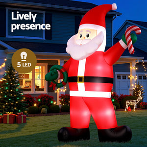 Christmas Inflatable Giant Santa 3.8m | LED Illuminated Outdoor Xmas Decoration