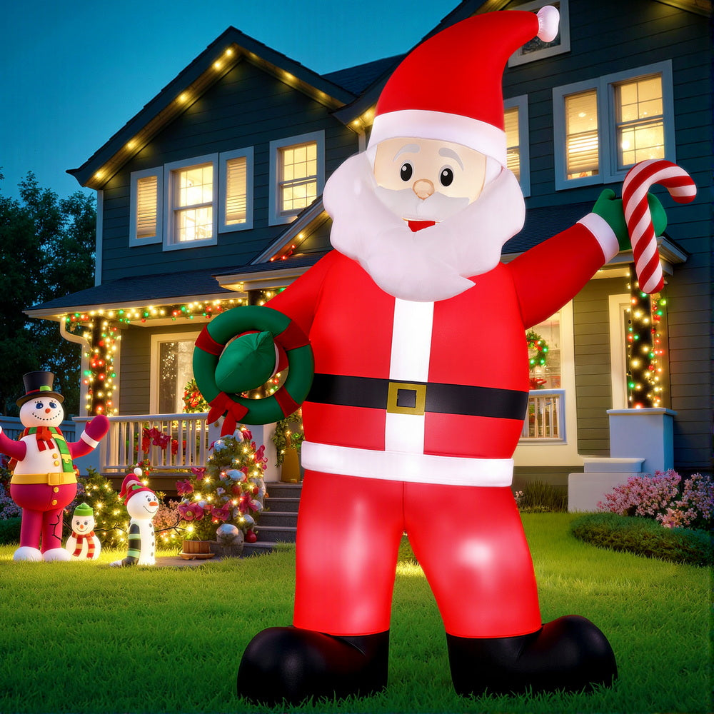 Christmas Inflatable Giant Santa 3.8m | LED Illuminated Outdoor Xmas Decoration