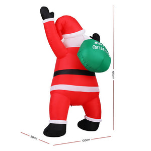 Christmas Inflatable Santa Climbing 1.9m | LED Illuminated Outdoor Decoration