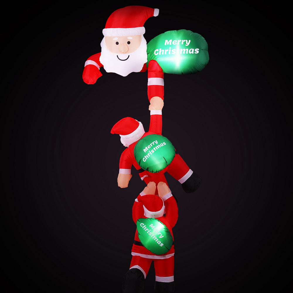 Inflatable Climbing Santa 2.5m | LED Light-Up Xmas Decoration