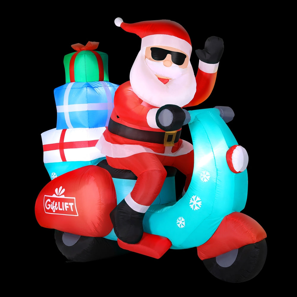 Christmas Inflatable Santa Motorbike | LED Illuminated Decorations |  | Festive Yard Decor