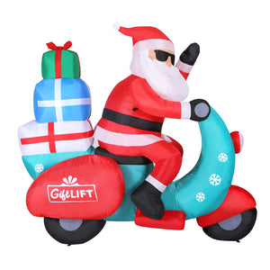 Christmas Inflatable Santa Motorbike | LED Illuminated Decorations |  | Festive Yard Decor