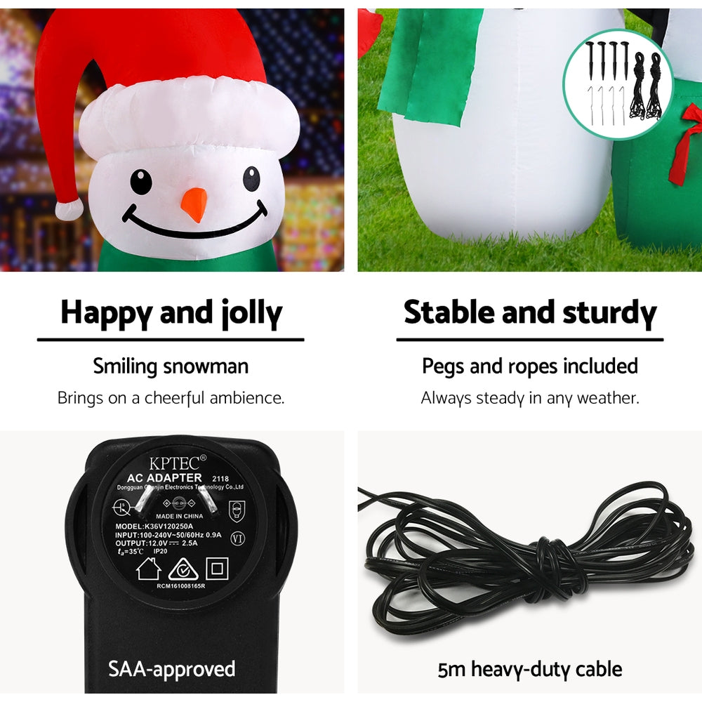 Christmas Inflatable Snowman | 1.8M | Illuminated Decorations