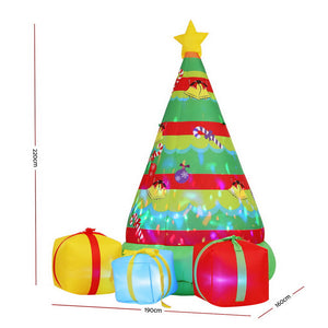 Inflatable Gift Tree 2.2m | Flashing LED Christmas Decoration