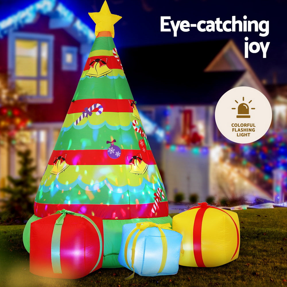 Inflatable Gift Tree 2.2m | Flashing LED Christmas Decoration