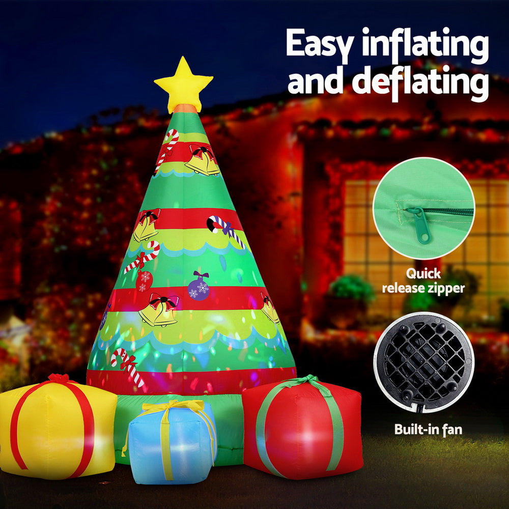 Inflatable Gift Tree 2.2m | Flashing LED Christmas Decoration