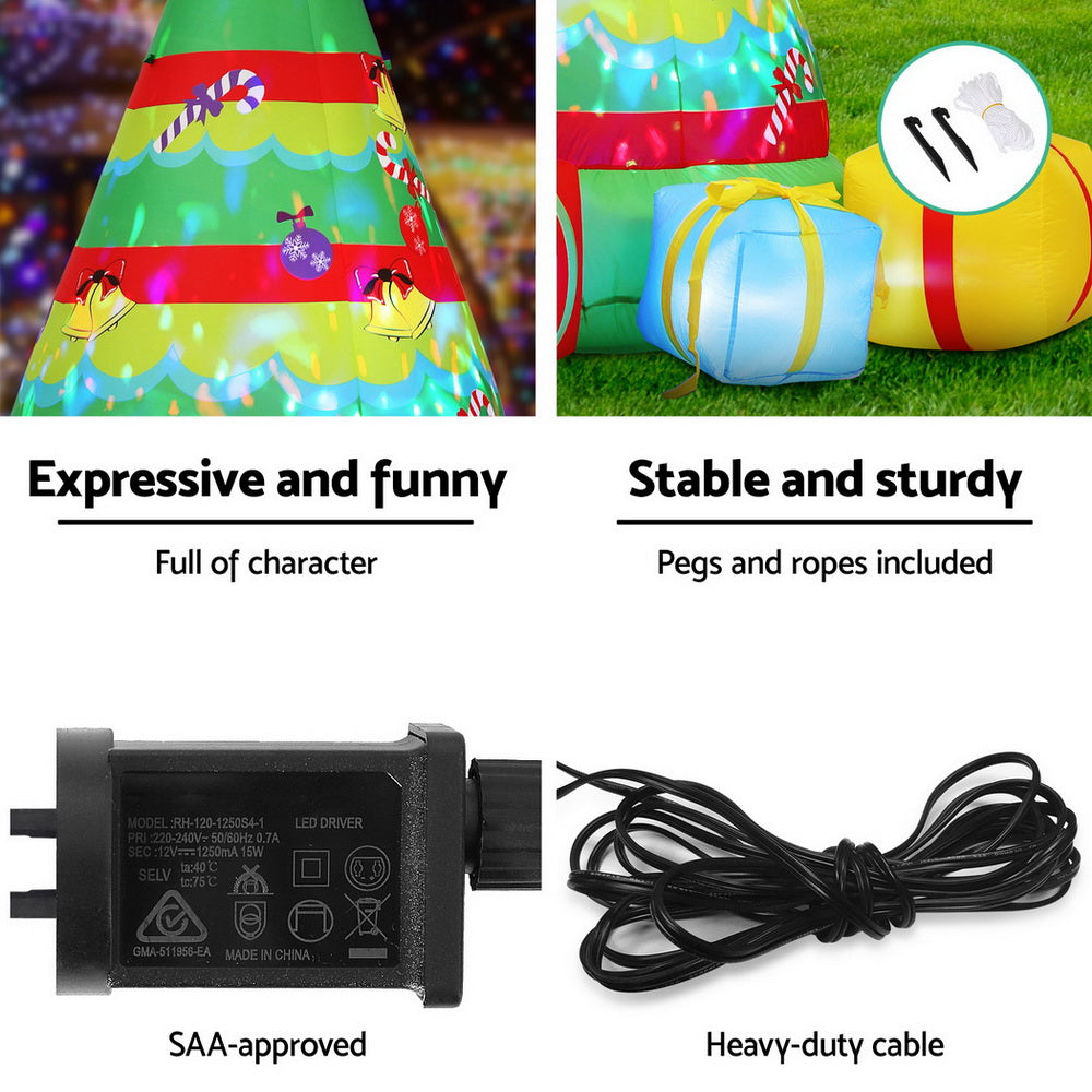 Inflatable Gift Tree 2.2m | Flashing LED Christmas Decoration