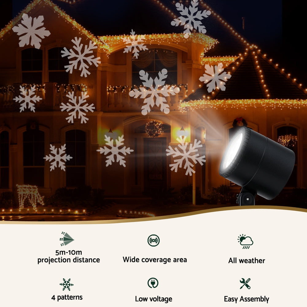 Christmas Laser Light Projector | Indoor & Outdoor Snowflake Pattern LED Lighting
