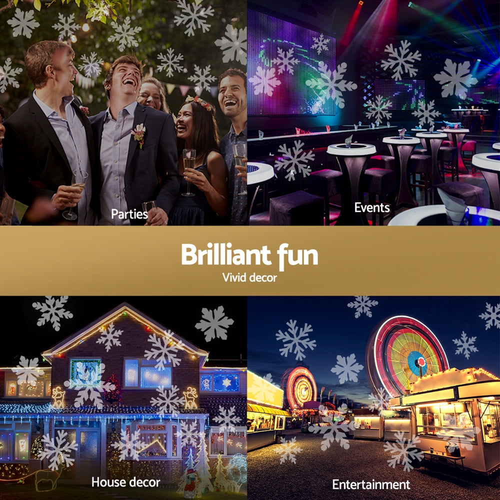 Christmas Laser Light Projector | Indoor & Outdoor Snowflake Pattern LED Lighting