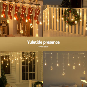 Jingle Jollys 3M Christmas Icicle Lights String Lights 138 LED Warm White