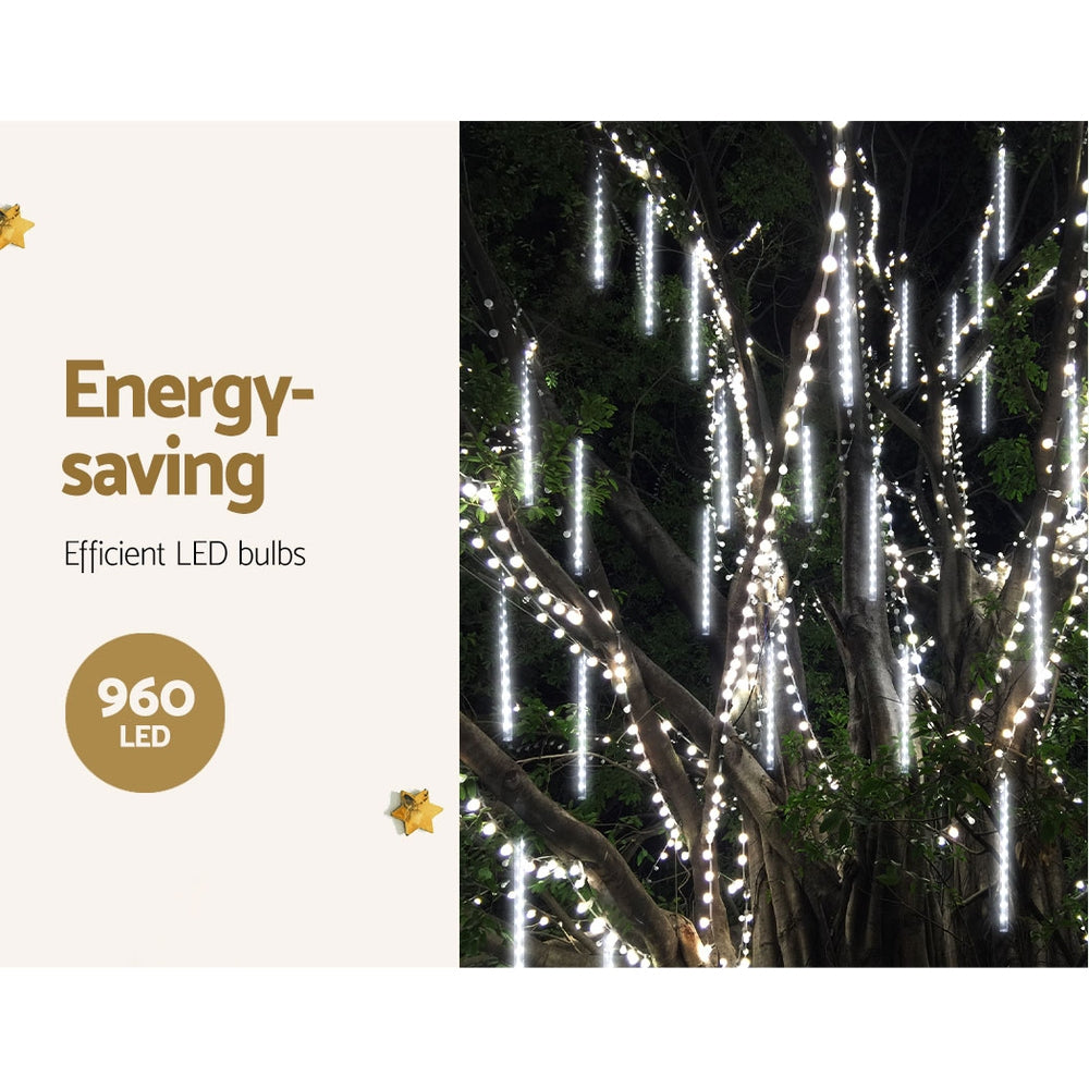 Christmas Lights | 12M Icicle Light | 960 LED Falling Meteor Effect