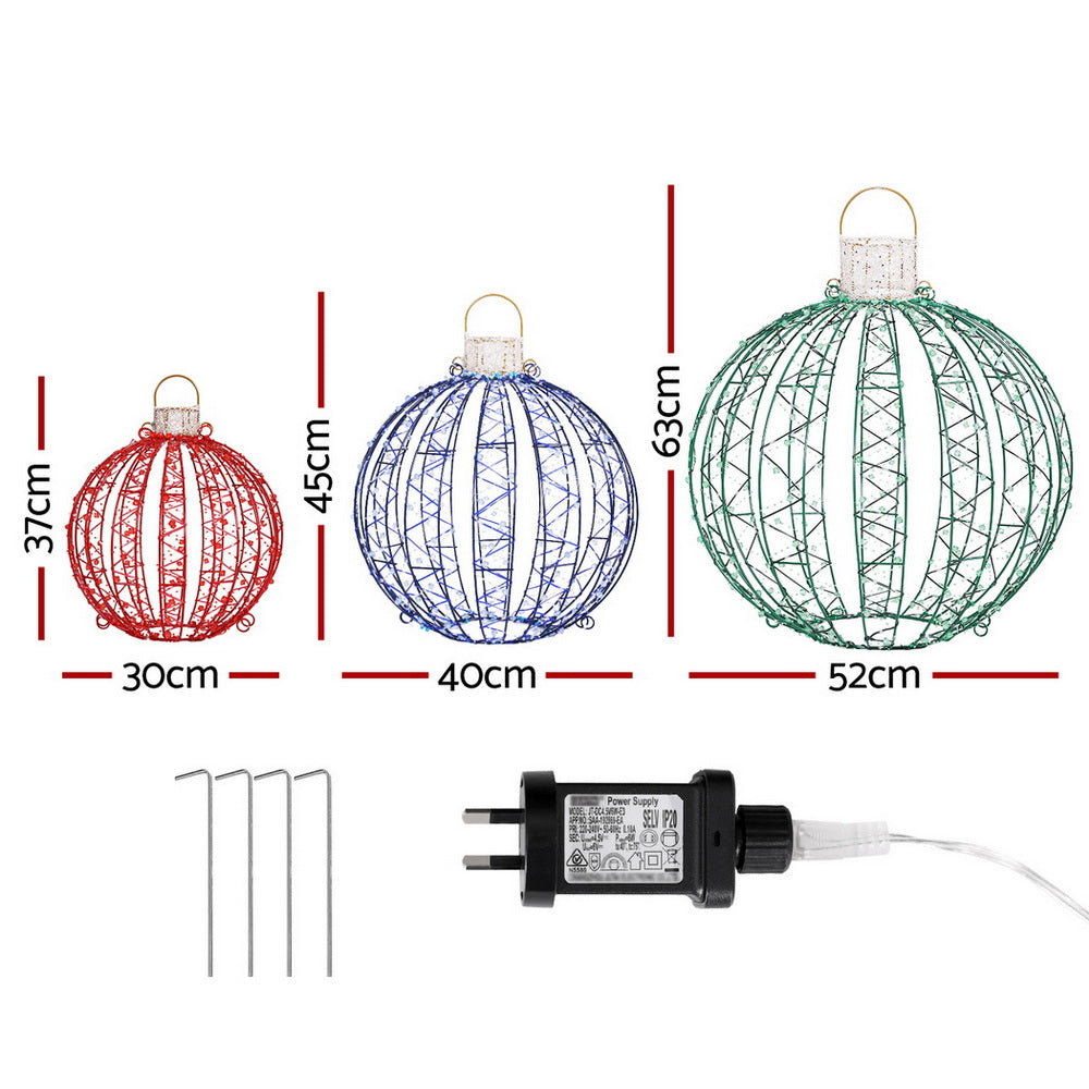 Christmas Fairy Lights 320 LED | 3 Piece Ball Decoration Set | Indoor & Outdoor Xmas Lighting