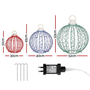 Christmas Fairy Lights 320 LED | 3 Piece Ball Decoration Set | Indoor & Outdoor Xmas Lighting
