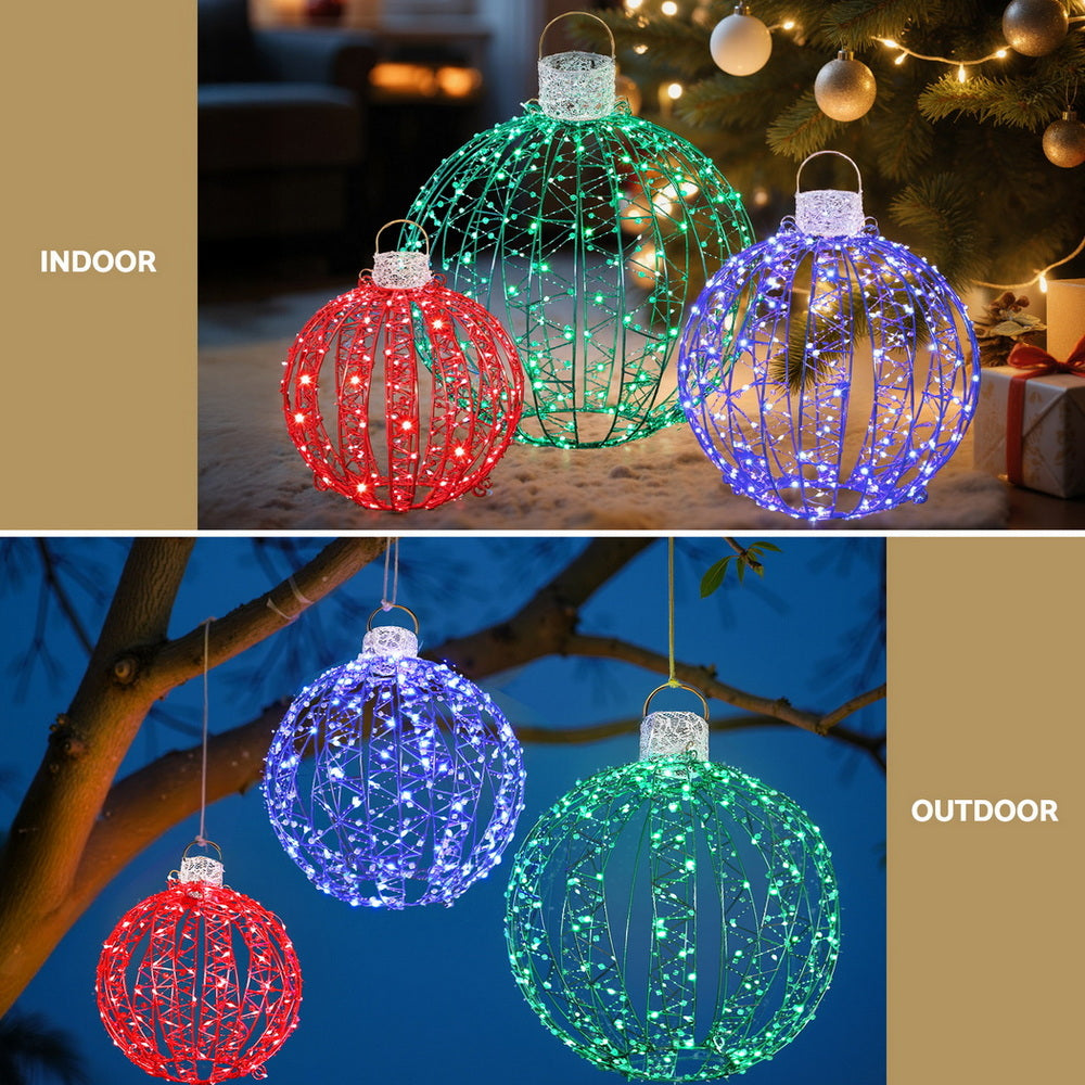 Christmas Fairy Lights 320 LED | 3 Piece Ball Decoration Set | Indoor & Outdoor Xmas Lighting