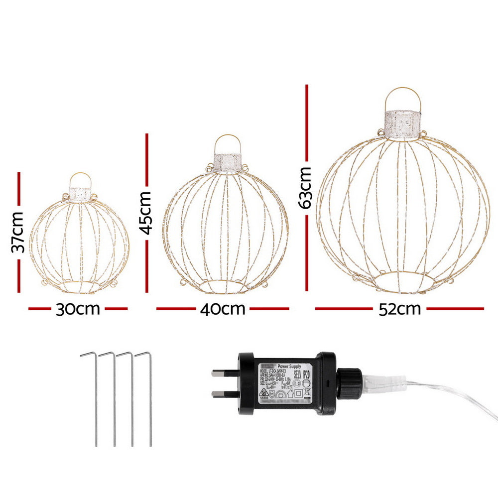 Christmas Fairy Lights 320 LED | 3 Piece Ball Decoration Set | Indoor & Outdoor Xmas Lighting
