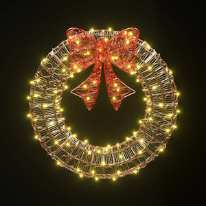 Christmas Lights | 0.6M | 160 LED | Motif Solar Wreath | Xmas Decorations |