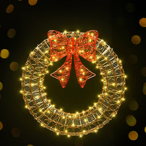 Christmas Lights | 0.6M | 160 LED | Motif Solar Wreath | Xmas Decorations |