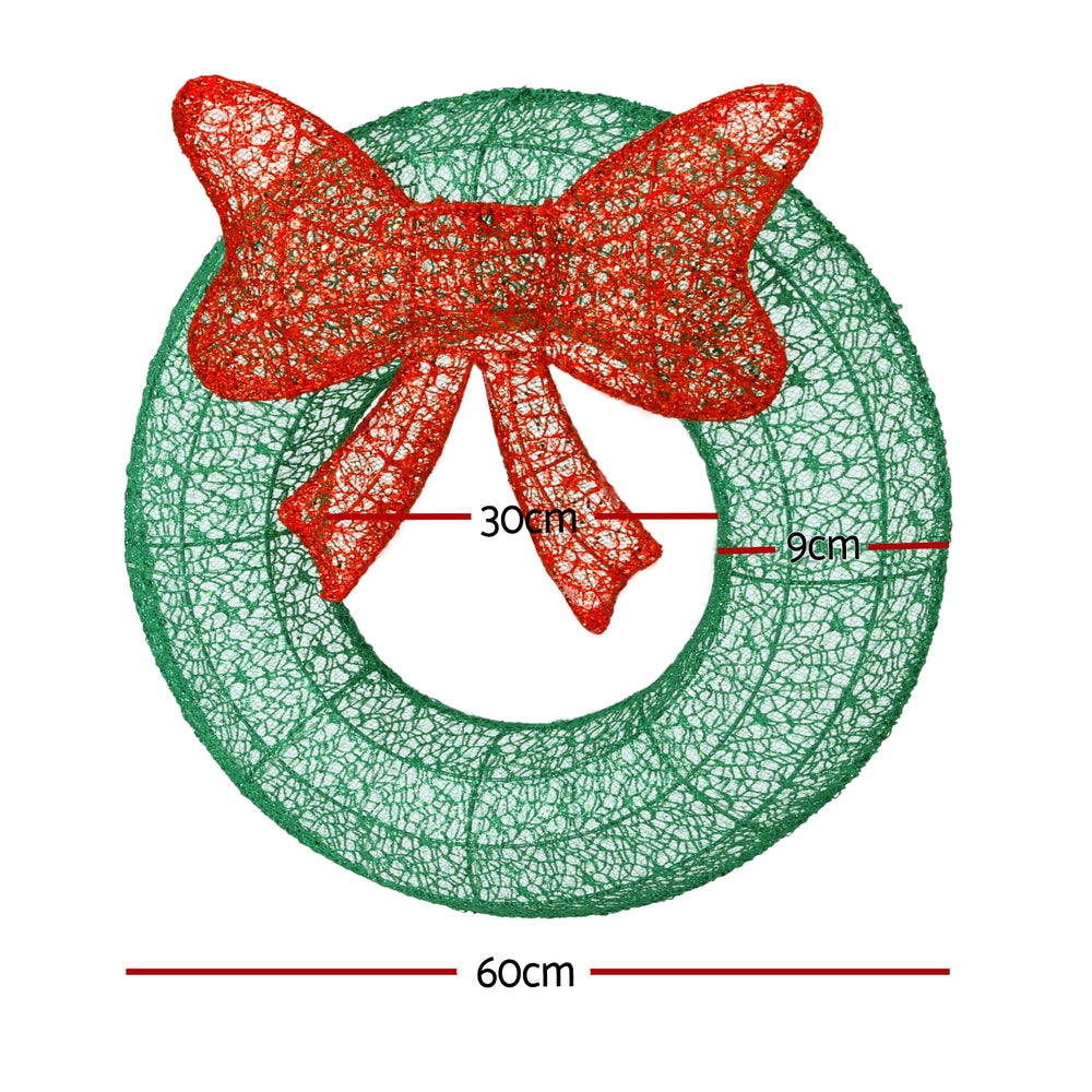 Christmas Lights | 0.6M | 50 LED | Motif Solar Wreath | Xmas Decorations |