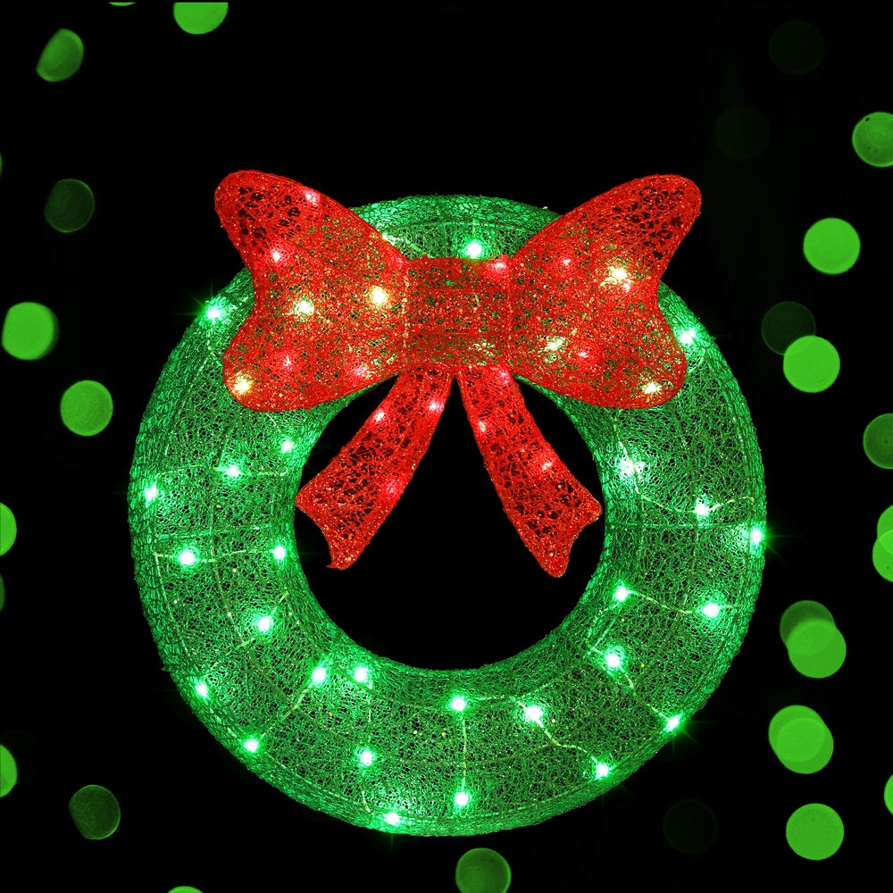 Christmas Lights | 0.6M | 50 LED | Motif Solar Wreath | Xmas Decorations |