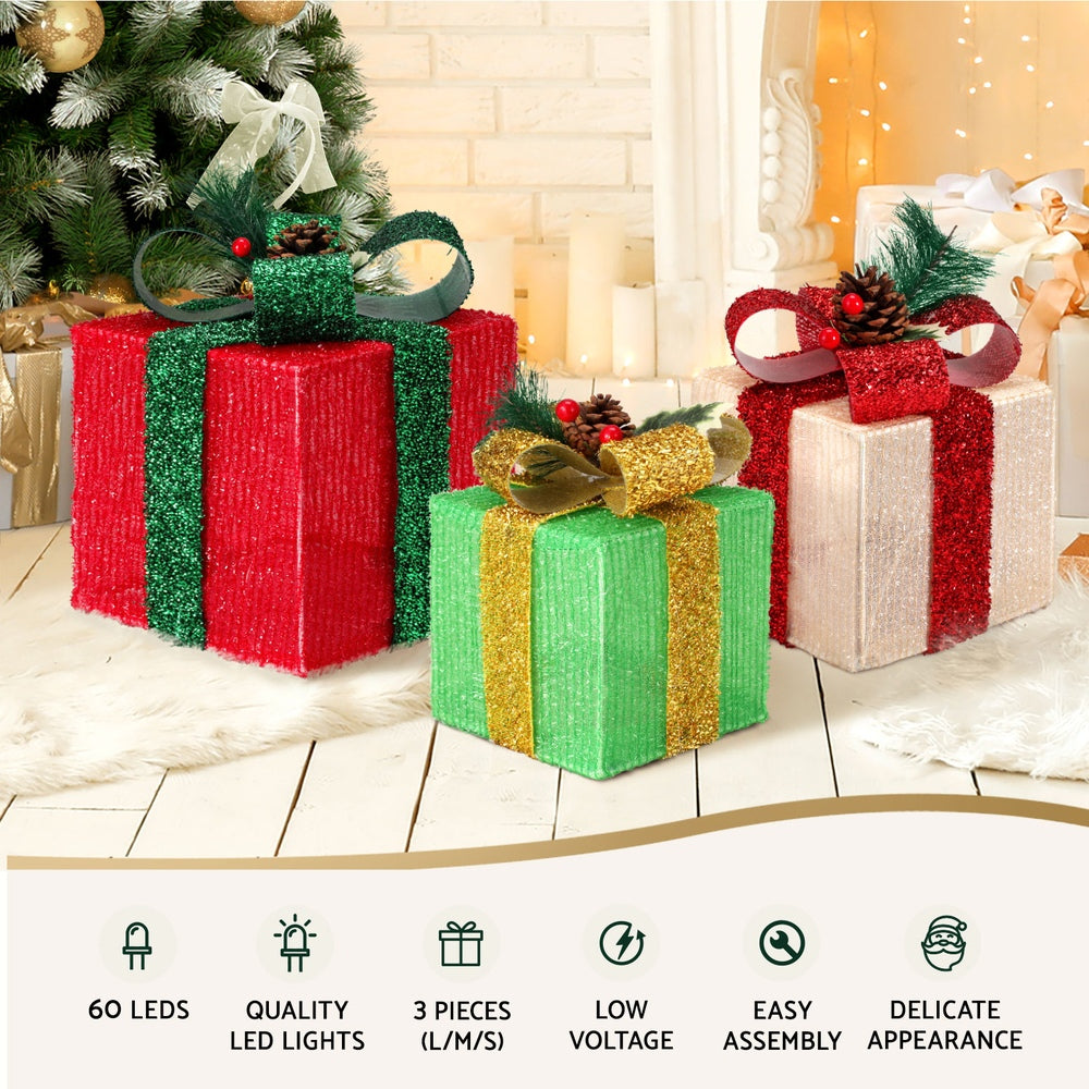 Christmas Lights | 3 PCS | 60 LED | Fairy Light Gift Box |  | Holiday Decor