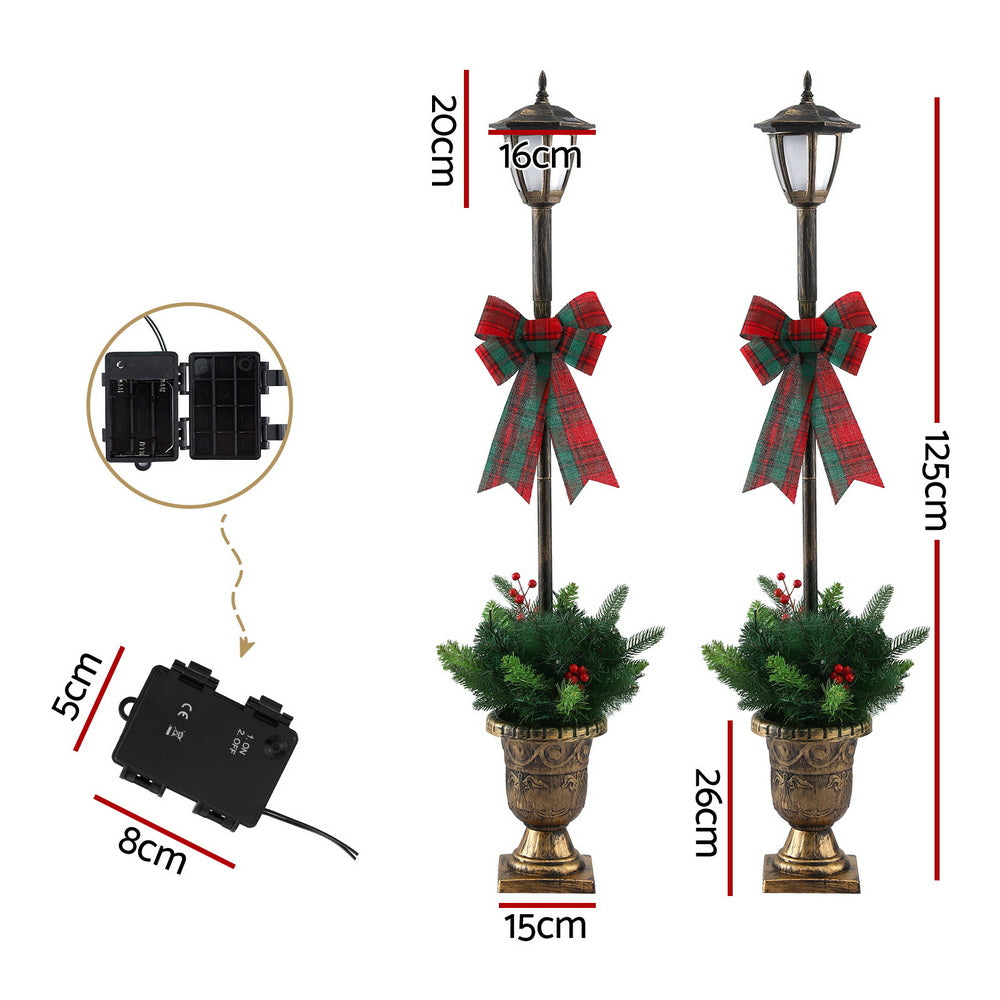 Christmas Lamp Post 125cm | 50 LED Fairy Light Xmas Decoration