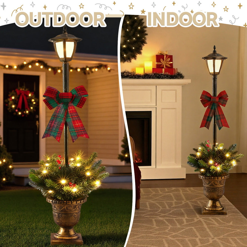 Christmas Lamp Post 125cm | 50 LED Fairy Light Xmas Decoration