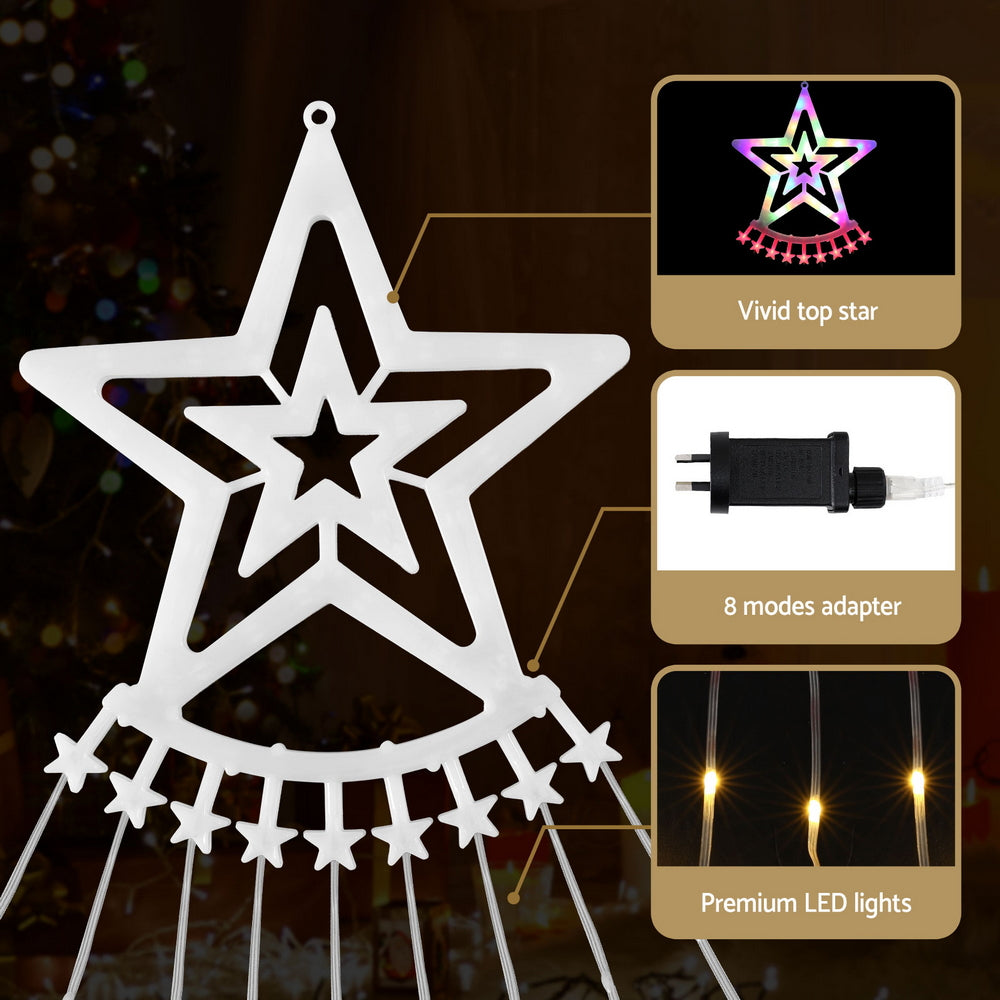 Waterfall Christmas Lights 3.8m | 340 LED String Lights | Festive Indoor/Outdoor Decor