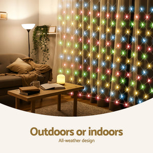 Christmas Net Lights 5m x 3m | 600 LED Colourful Bead String Lights | Outdoor & Indoor Xmas Decoration