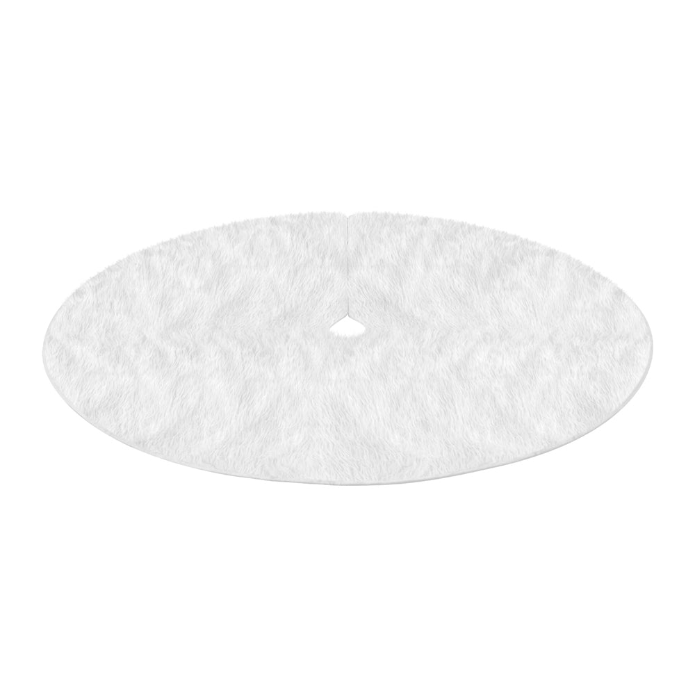 Christmas Tree Skirt 120cm | Plush Fluffy White Xmas Base Decoration