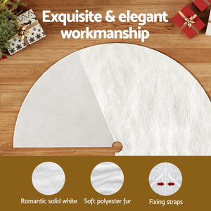 Christmas Tree Skirt 120cm | Plush Fluffy White Xmas Base Decoration