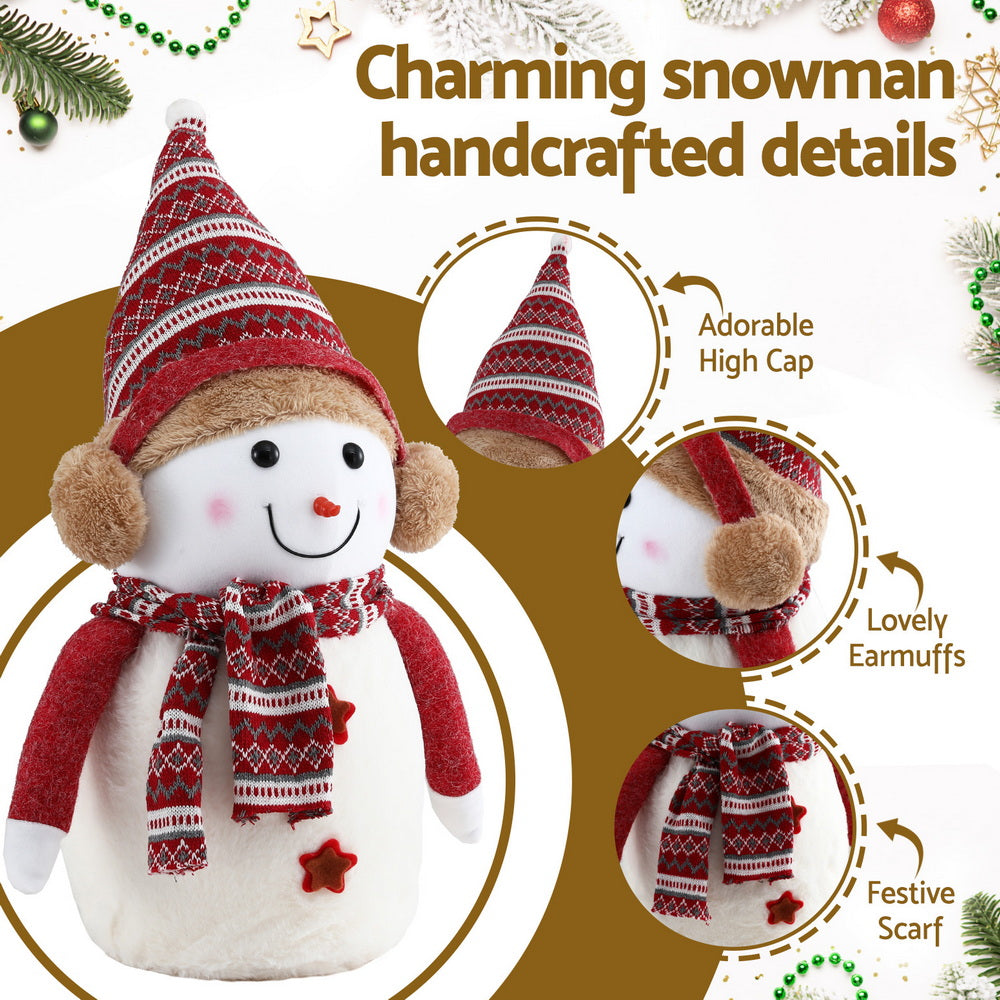 Christmas Snowman Ornament 45cm | Handcrafted Xmas Decoration