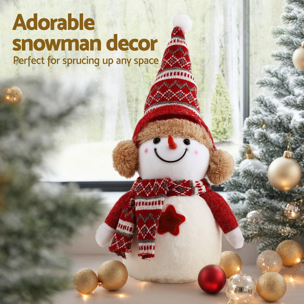 Christmas Snowman Ornament 35cm | Handcrafted Xmas Decoration