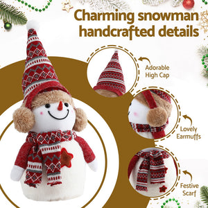 Christmas Snowman Ornament 35cm | Handcrafted Xmas Decoration